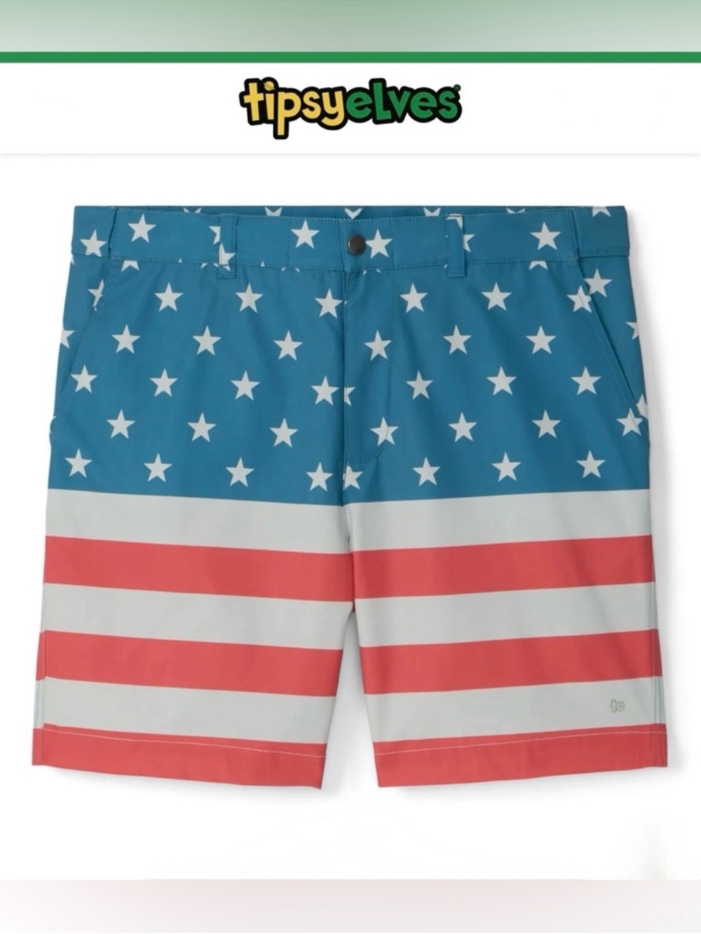 Tipsy Elves Flag Shorts size M United We Stand NEW Red White and Blue